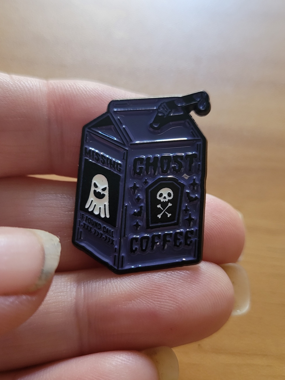 🍁NEW🍁Ghost Coffee Enamel Pin - Purple